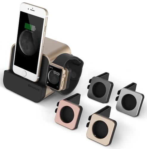 Verus i-depot Plus - PC Aluminum TPU | Universal Smartphones Apple Watch Stand Gold Silver Titanium Rose Gold