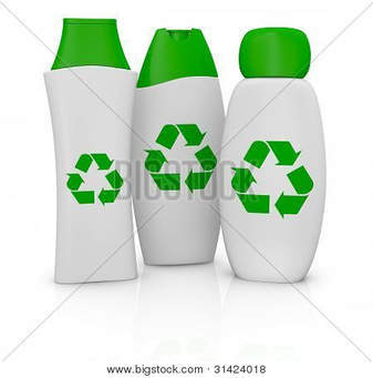 Plastic Shampoo Bottle With Green Cap