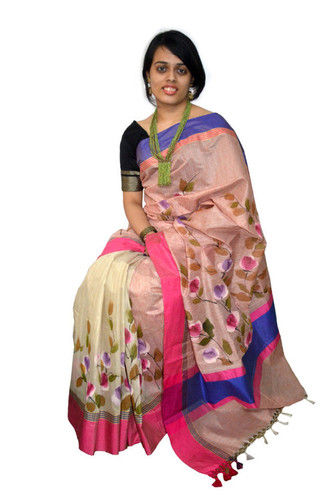 Hand Printed Handloom Silk Saree