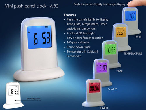 Mini Push Panel Clock Application: For Build Up Pressure