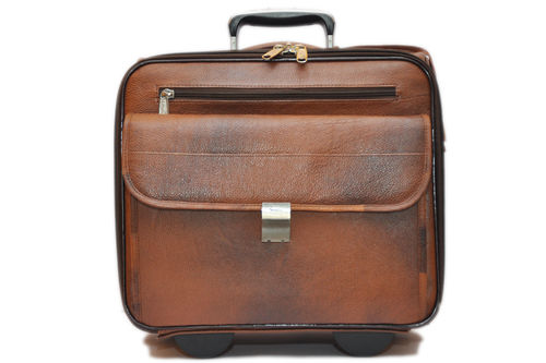 Leather Luggage Trolley Bag (Hb1100143)