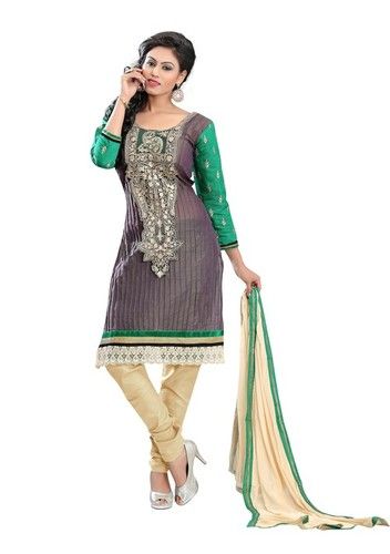 Cotton Designer Embroidered Suit (Tajmahal_1002)