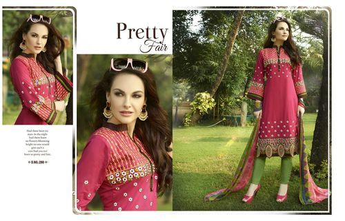 Ladies Cotton Embroidered Suit