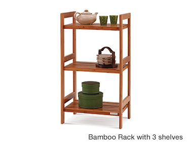 Bamboo Rack With 3 Shelves