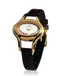 Black Leather Belt Golden Dial Ladies Wrist Watch