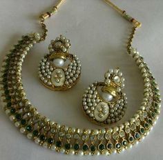 Designer Earrings With Traditional Necklace