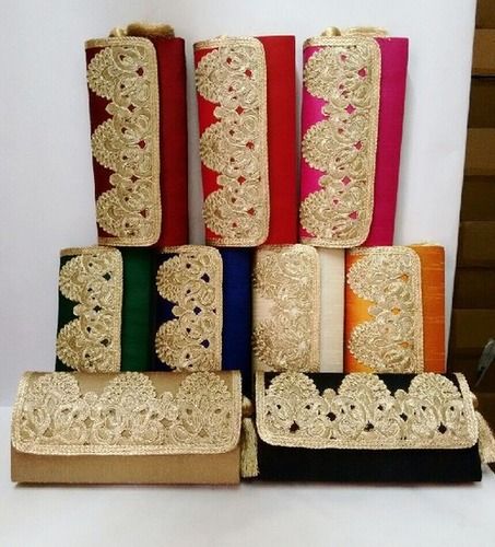 Fancy Ladies Silk Clutch Bags