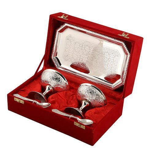Silver Plated Ice Cream Glass Set