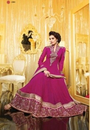 Dark Pink Long Length Anarkali Suit