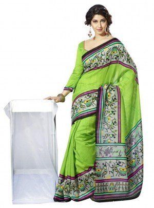 Green Bhagalpuri Silk Saree