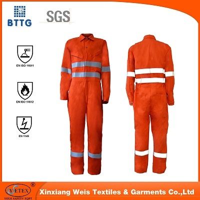 Orange En531 Fire Retardant And Anti Static Coverall Used For Welding ...