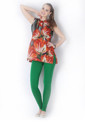 ग्रीन कलर फुल लेंथ कॉटन स्ट्रेच लेगिंग