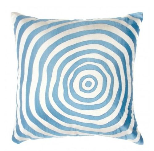 Blue Waves Appliqued Cushion Cover