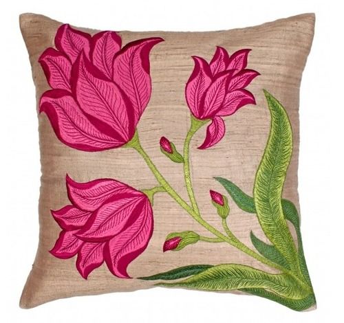 Desert Flower Raw Silk Cushion Cover