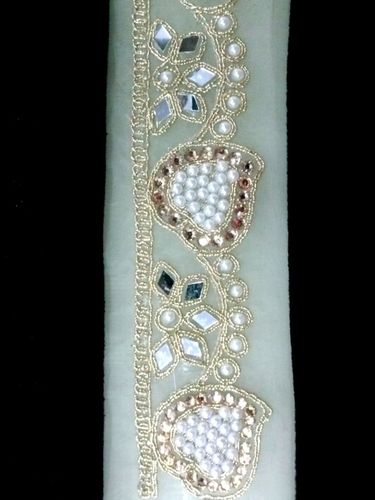 Embroidery Lace With Bead And Stone Work