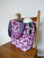 Purple Ikat Tote Bag