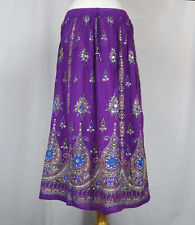 Embroidered Rayon Peacock Skirt