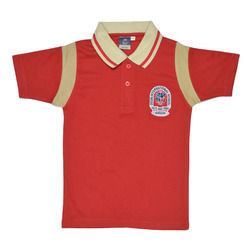 Stylish School T Shirts With Embroidery In Sinker