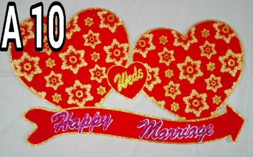 Decorative Thermocol Printed Flower Hearts (A10)