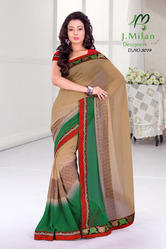 Trendy Georgette Saree - Superior Quality Fabric Elegant Patterns | Attractive Color Combinations Tear Resistant Comfortable to Wear