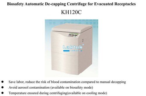 Kh120c-biosafety Automatic De-capping Centrifuge For Evacuated Receptacles