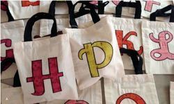 Alphabet Printed Cloth Carry Bags