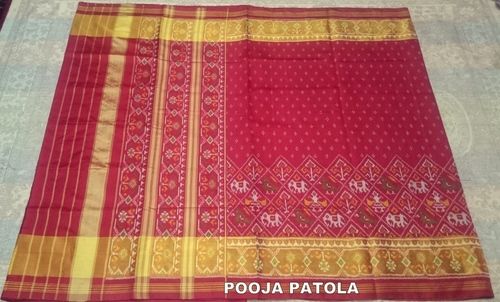 Maroon Skirt Border Patola Saree