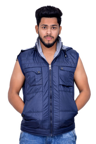 Navy Blue Sleeveless Jacket