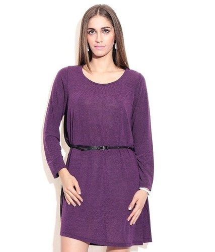 Purple Solids Poly Cotton Tunic