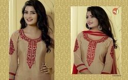 Georgeta Digital Print With Embroidery Suit