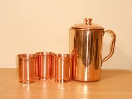 Pure Copper Jug With Glass Set