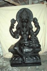 Devi Nrusingha Black Granite Stone Statue