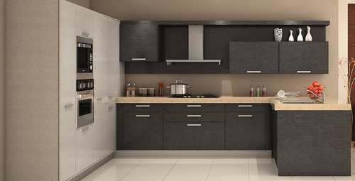 U Shaped Modular Kitchen - Durable MDF Design | Timely Delivery, Versatile Layouts, Affordable Quality