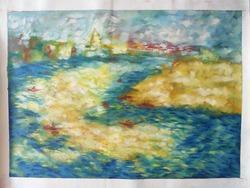 Banaras Ghat Painting On Paper Water Colour Paintings