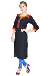 Reyon Black Fancy Kurti