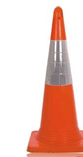 Traffic Cone - High-Quality UV Stabilized Virgin Polyethylene, 750 mm Height with 6" Wide Retro-Reflective Sheet, Enhanced Night Vision & Optional Rubber Base for Stability, Custom Logo Printing Available