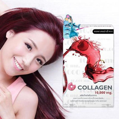 Donut Collagen 10000 mg. Vitamin C E Collagen Peptide and Tripeptide -10 Sachets