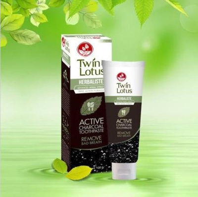 Herbal Twin Lotus Herbaliste Active Charcoal Mixture Charcoal Remove Bad Breath Toothpaste