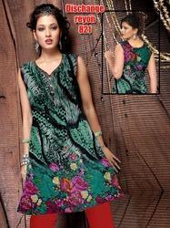 Ladies Rayon Digital Printed Kurti