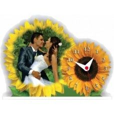 Sunflower Designed Acrylic Photo Clock (Small)