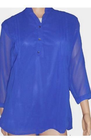 Woman Blue Solid Shirts