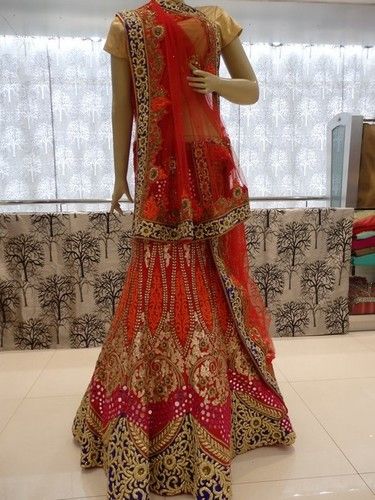 Red Color Designer Lehenga