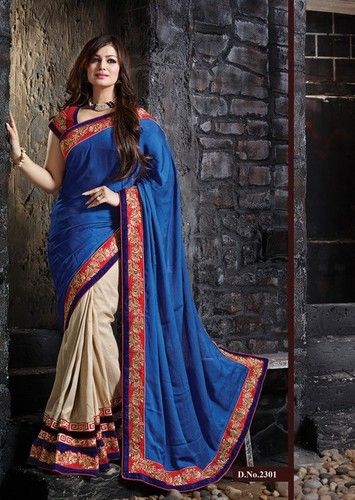 Latest Designer Royal Blue Silk Sarees for Wedding