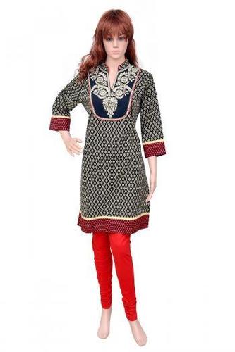 Designer Kurti - Cotton Fabric, Three Fourth Sleeve | Elegant and Comfortable Wear