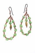 Green and Copper Glass Earring