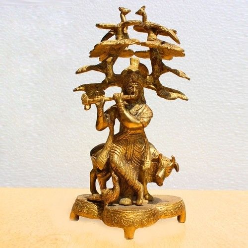 Krishna Under Tree Brass Idol