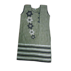 Grey Sleeveless Fancy Ladies Kurti