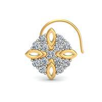 Lavaliere 14K Gold Petal Patterned Nose Pin