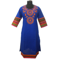 Blue Embroidery Kurti