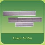 Linear Grilles - Aluminum, Adjustable Louvers with 0, 15, or 30 Degree Deflection , Optional Volume Control Dampers